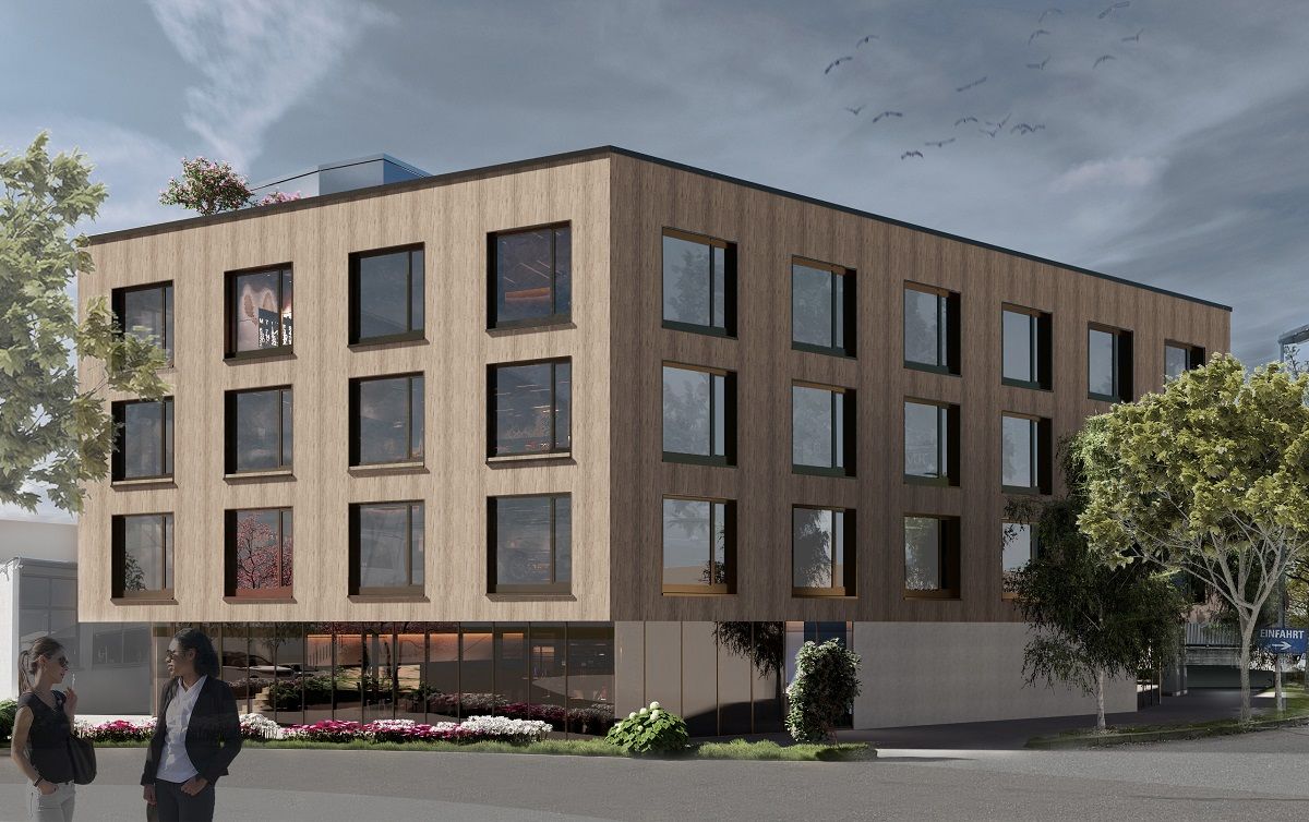 Sterkel Areal Visualisierung Neubau Verwaltungsgebaeude Ravensburg mit Dachgarten Bild01